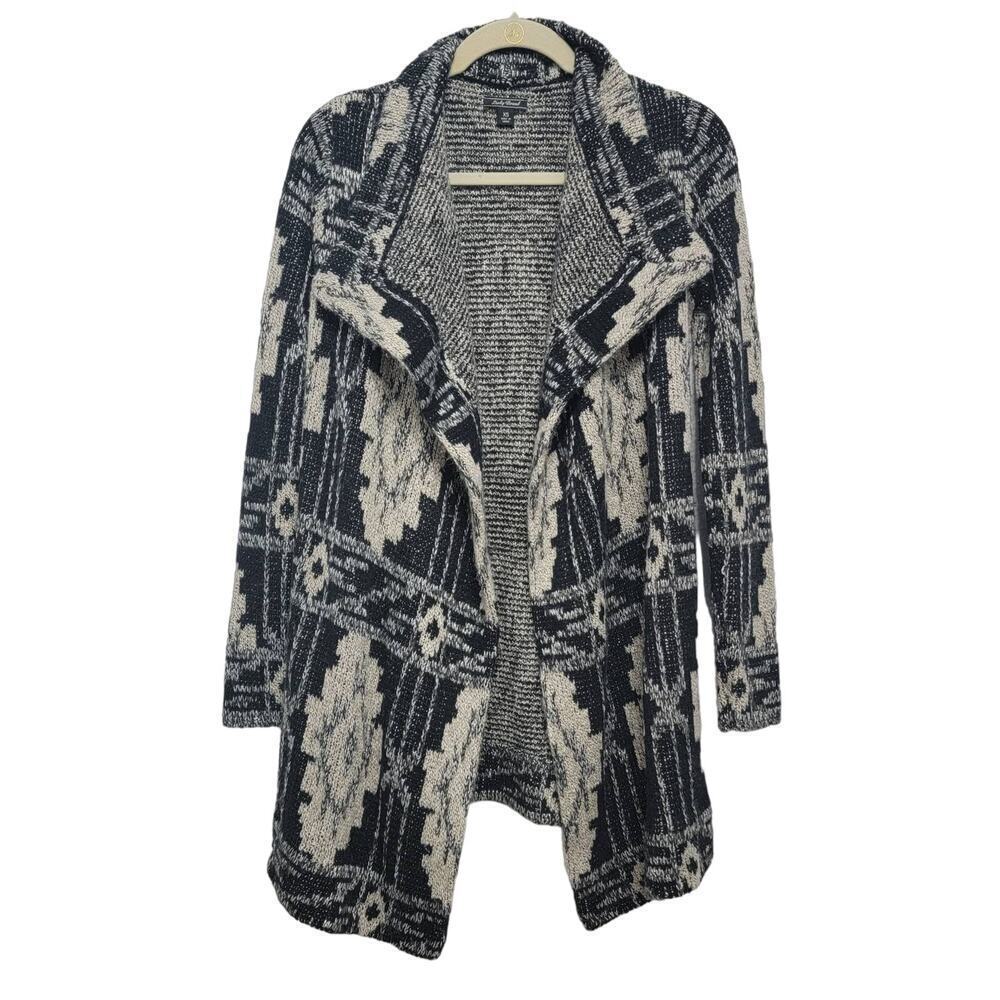 Lucky Brand Silver Metallic Boho Cardigan Sweater XS Lagenlook Cozycore